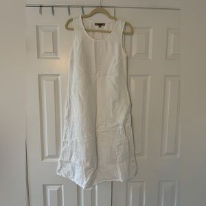 White linen Flax dress